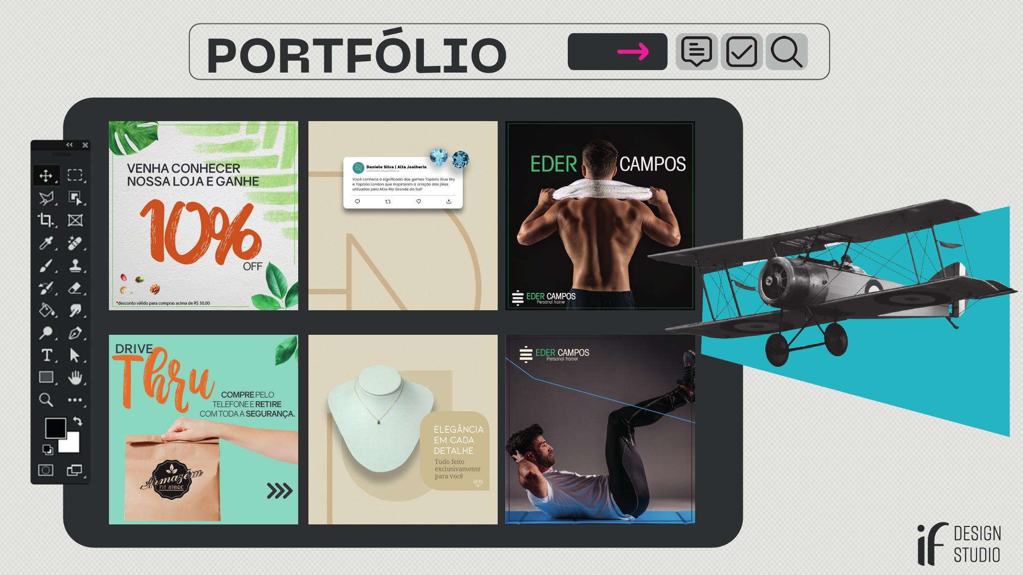 Seleção visual do portfólio IF Design Studio